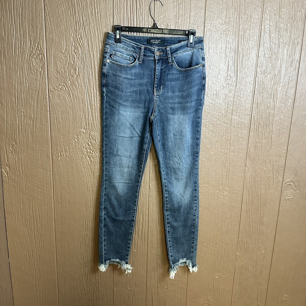 Judy Blue Skinny Jeans Women's Sz 7/28 High Rise Denim Skinny Fit Distressed
